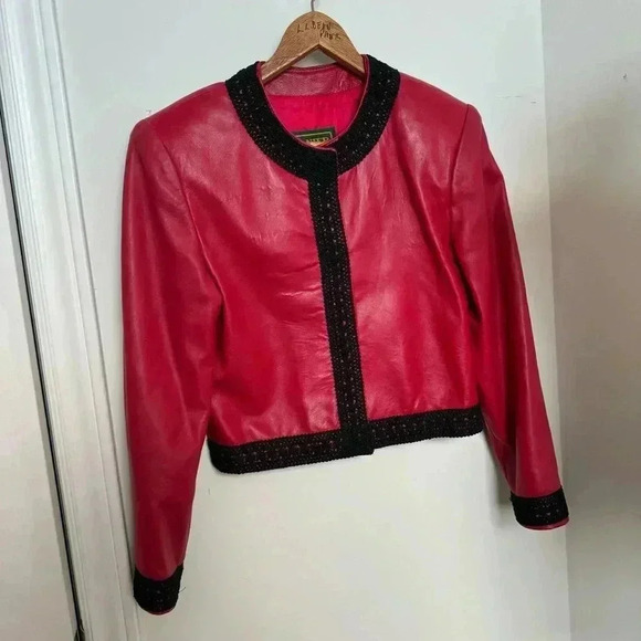 Vintage danier red and black lace coat XS - Picture 3 of 4